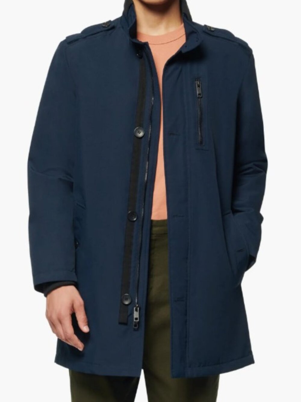 NWT Marc New York Navy Cullen Military Car Coat Water Resistant Men's 2XL
